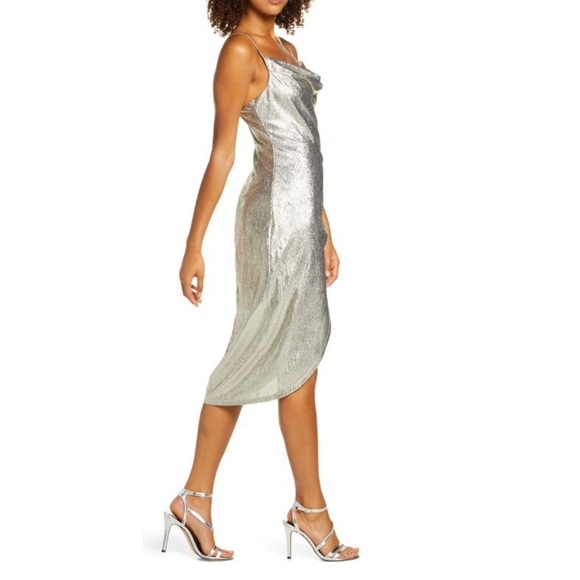 EVER NEW Metallic Cowl-Neck Slipdress - Picture 4 of 7
